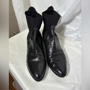 M. GEMI The SPILLO Boot Women’s black leather W/studs Size 40 1/2 US Size 9 1/2